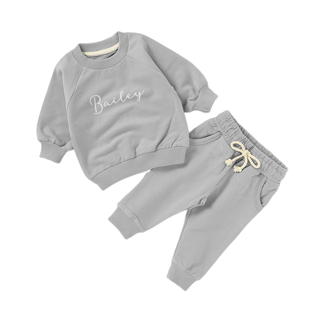 Organic Cotton Personalised Tracksuit Moon Grey - Main Image