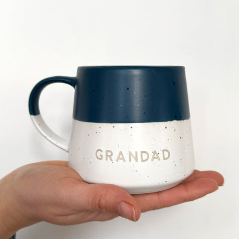 Personalised Engraved 2-Tone Flecked Mug - Navy Blue