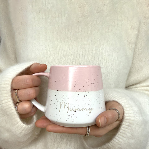 Personalised Engraved 2-Tone Flecked Mug - Dusty Pink