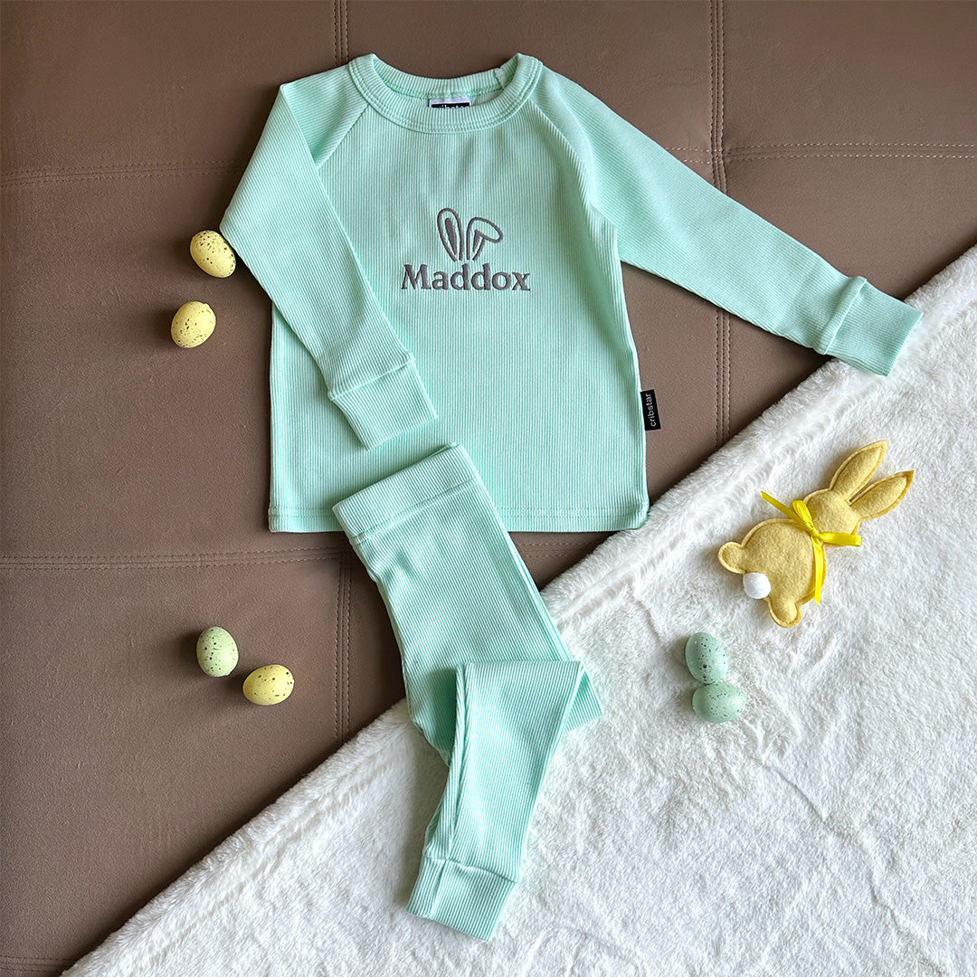 Big Bunny Ears Personalised Ribbed Set