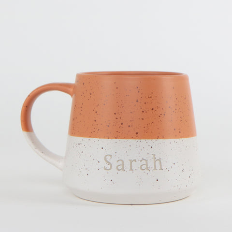 Personalised Engraved 2-Tone Flecked Mug - Burnt Orange