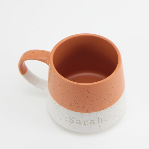 Personalised Engraved 2-Tone Flecked Mug - Burnt Orange