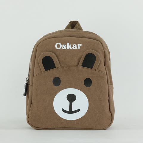 Canvas Teddy Toddler Backpack - Brown