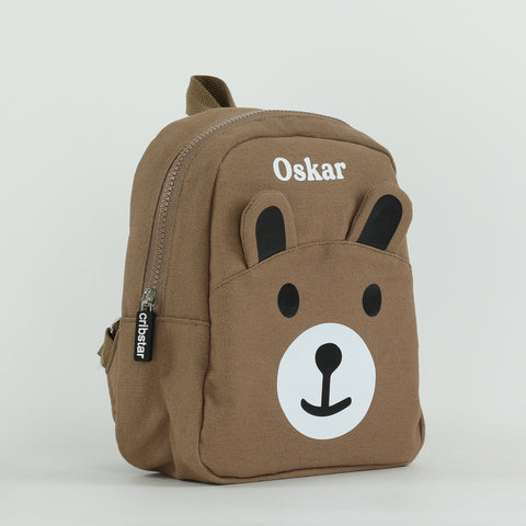 Canvas Teddy Toddler Backpack - Brown