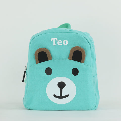 Canvas Teddy Toddler Backpack - Mint