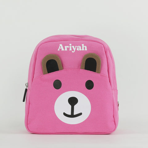 Canvas Teddy Toddler Backpack - Pink