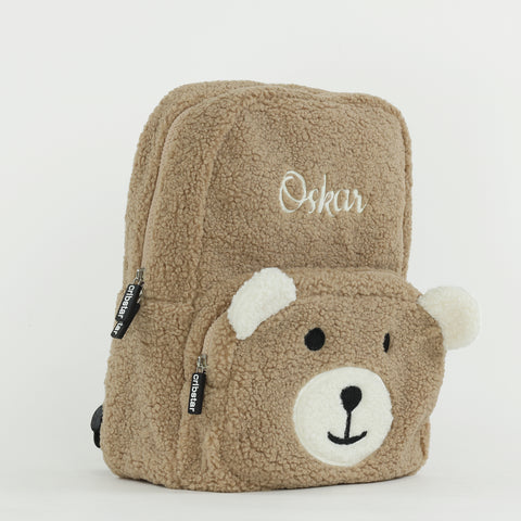 Fluffy Teddy Kids Backpack - Toffee