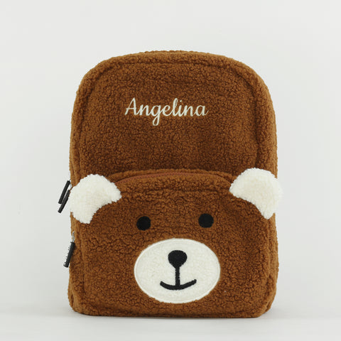 Fluffy Teddy Kids Backpack - Caramel