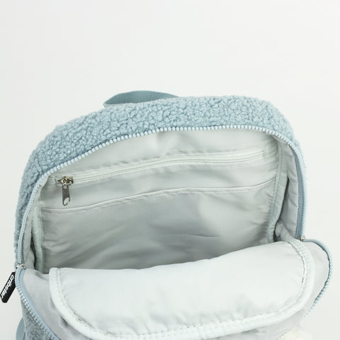 Fluffy Teddy Kids Backpack - Dusty Blue