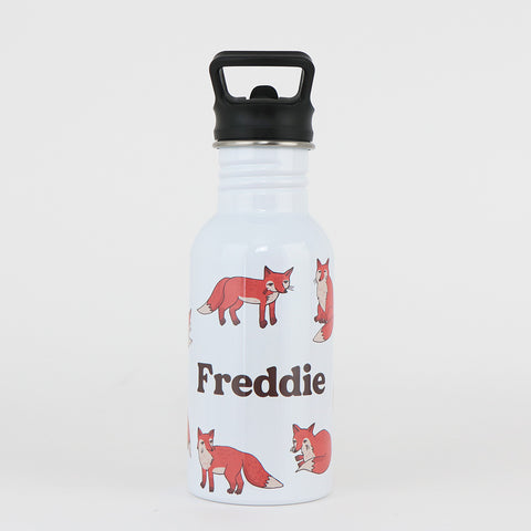 Personalised Single Wall Pookie Water Bottle - 500ml - Foxes