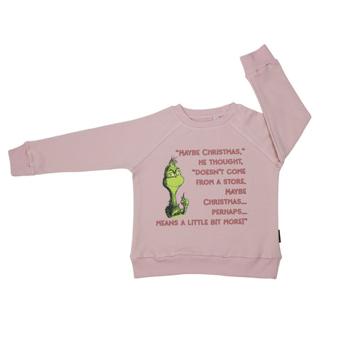 The Grinch Sweatshirt - Christmas Means More - Dusty Pink