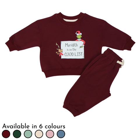 Grinch Tracksuit - Personalised Grinch With Sign