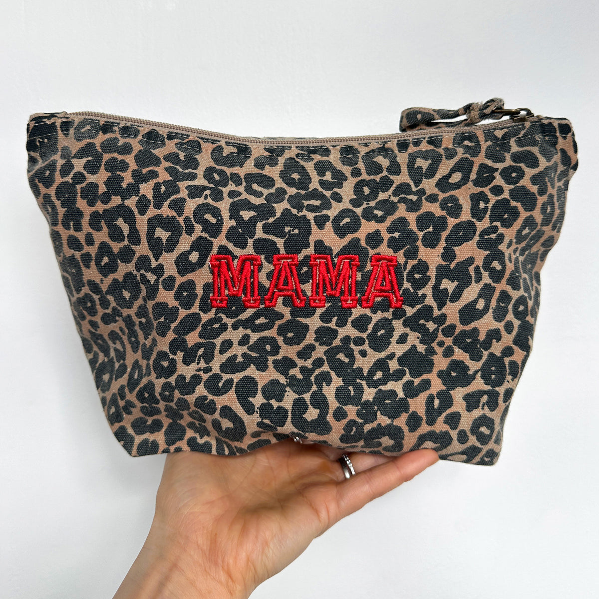 Personalised Leopard Print Makeup/Wash Bag