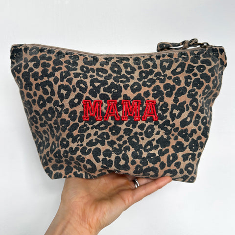 Personalised Leopard Print Makeup/Wash Bag