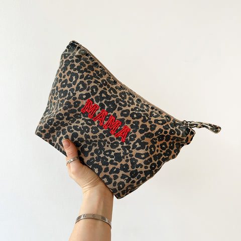 Personalised Leopard Print Makeup/Wash Bag