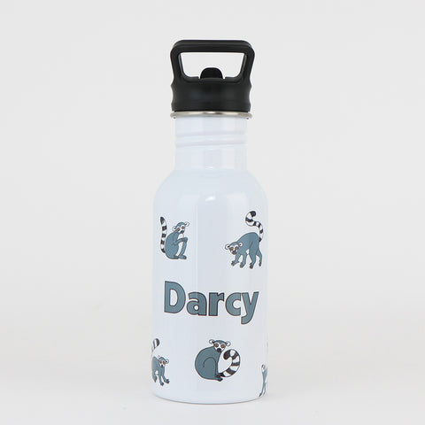 Personalised Single Wall Pookie Water Bottle - 500ml - Lemurs
