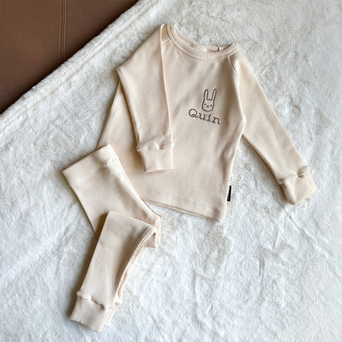 Minimalistic Bunny Personalised Ribbed Set