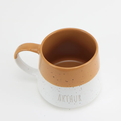 Personalised Engraved 2-Tone Flecked Mug - Mustard
