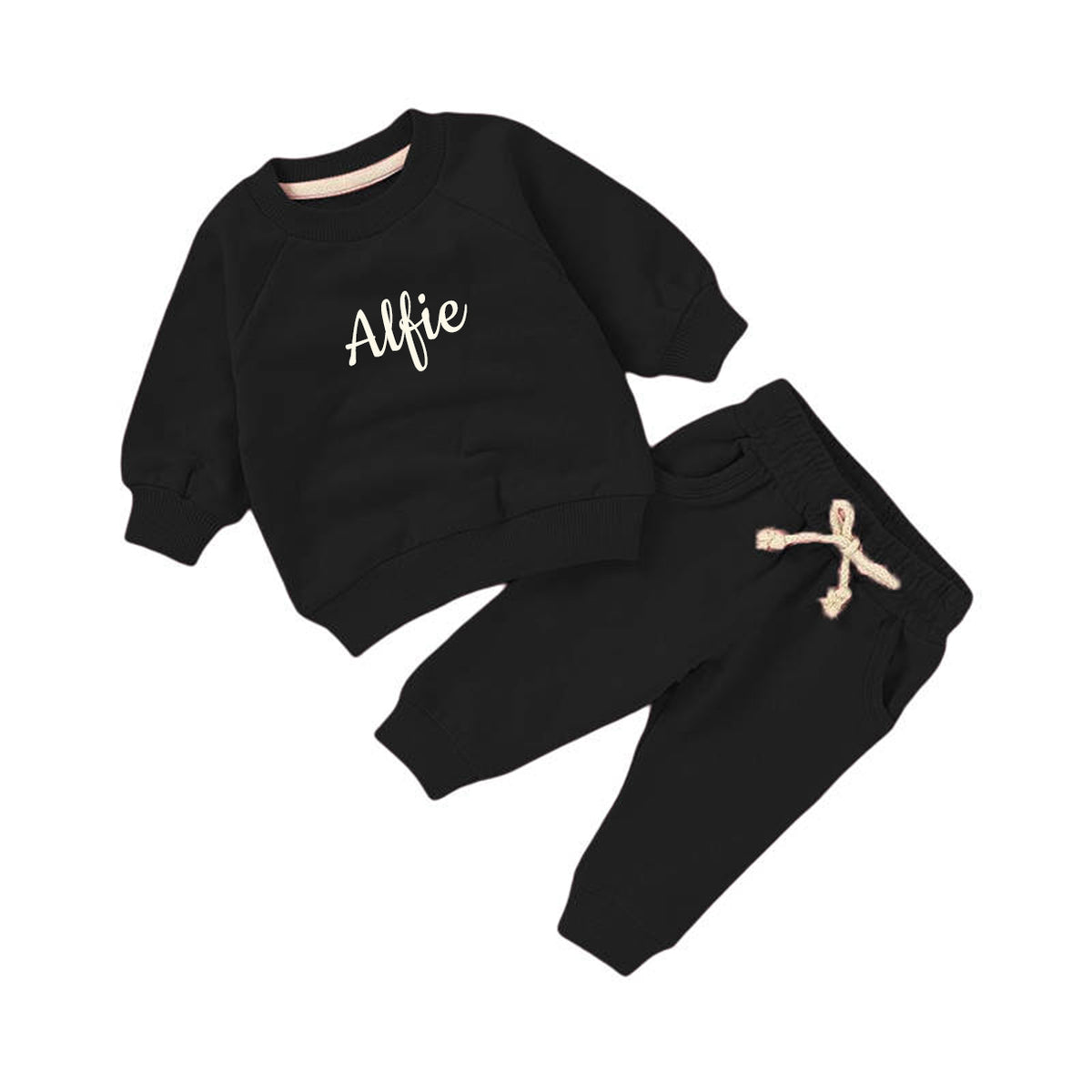 SPECIAL BUY - Organic Cotton Personalised Tracksuit - Black