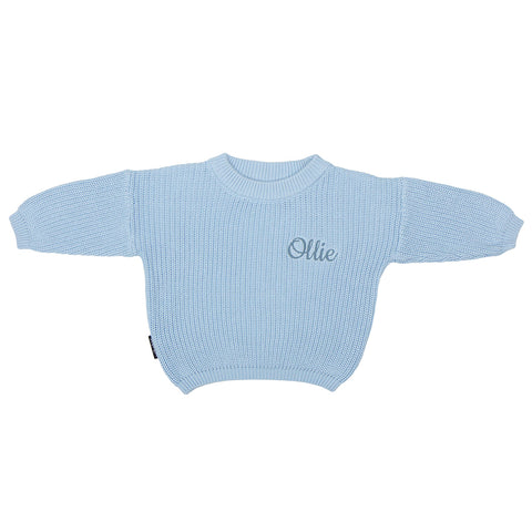 Knitted Sweater - Pastel Blue