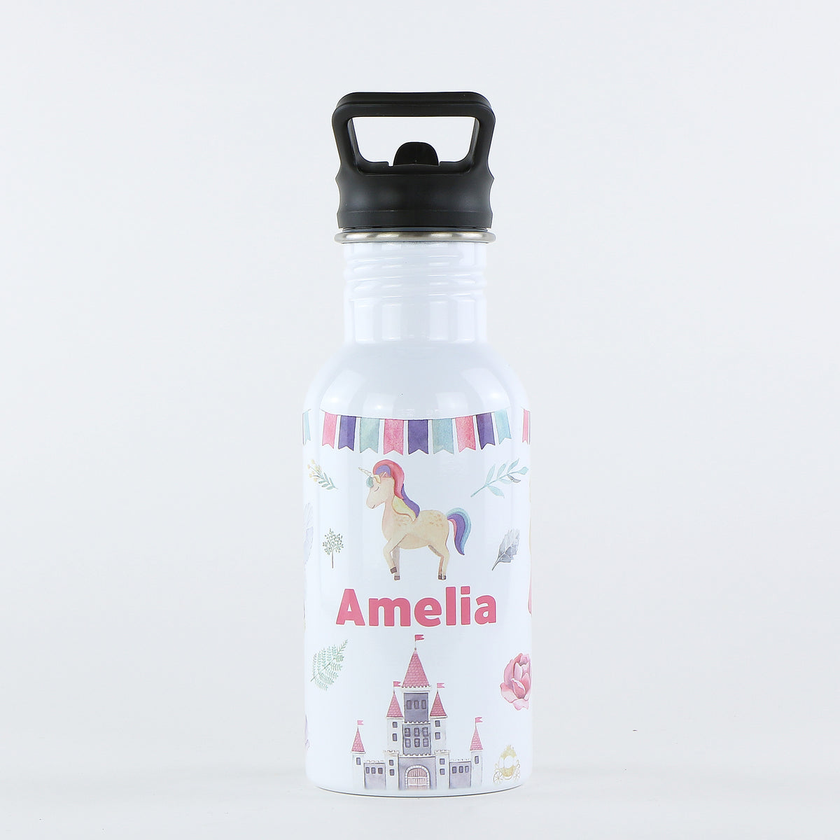Personalised Single Wall Pookie Water Bottle - 500ml - Princess