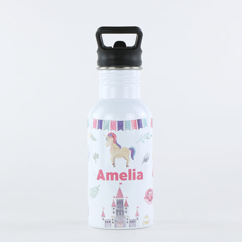 Personalised Single Wall Pookie Water Bottle - 500ml - Princess