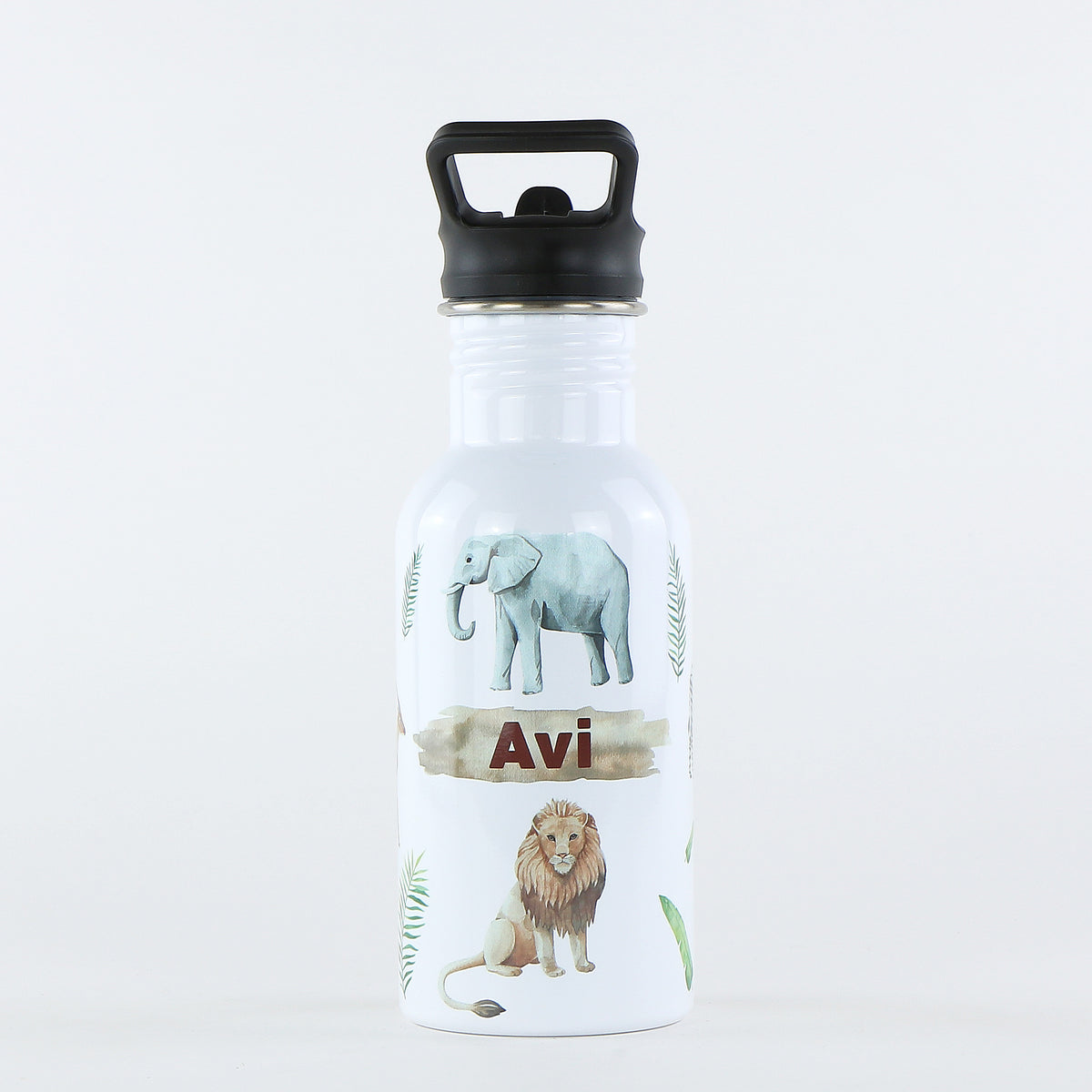 Personalised Single Wall Pookie Water Bottle - 500ml - Safari 2