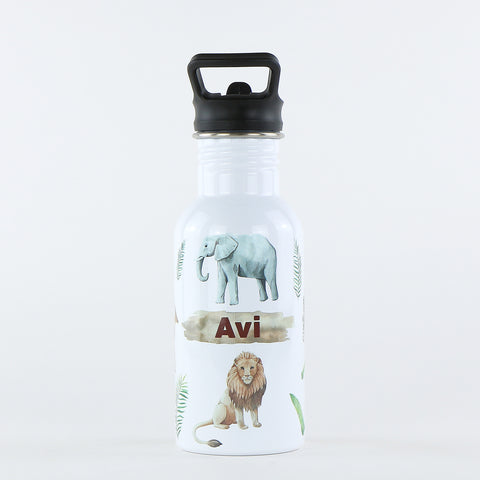 Personalised Single Wall Pookie Water Bottle - 500ml - Safari 2