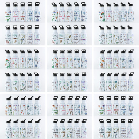 Personalised Single Wall Pookie Water Bottle - 500ml - Robots