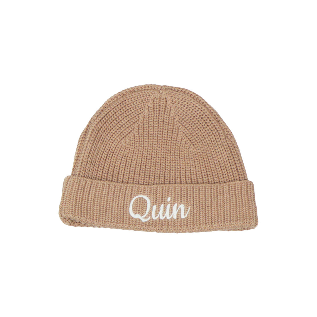 Knitted Beanie Hat - Toffee