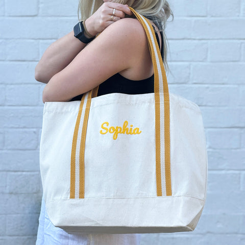 Personalised Heavy Canvas Cotton Tote/Beach Bag