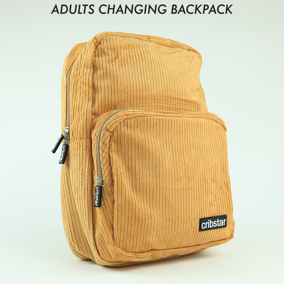 Corduroy Adults Changing Backpack - Caramel