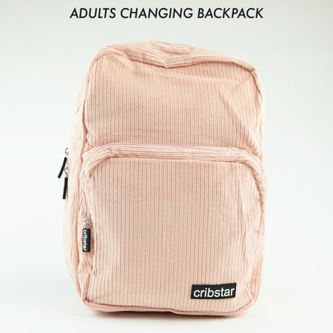 Corduroy Adults Changing Backpack - Peachy Pink