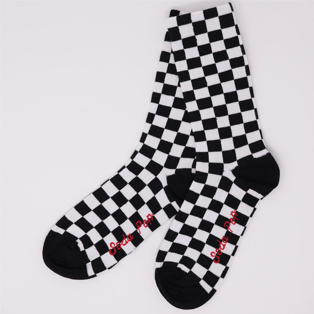 Adults Unisex Chequered Socks