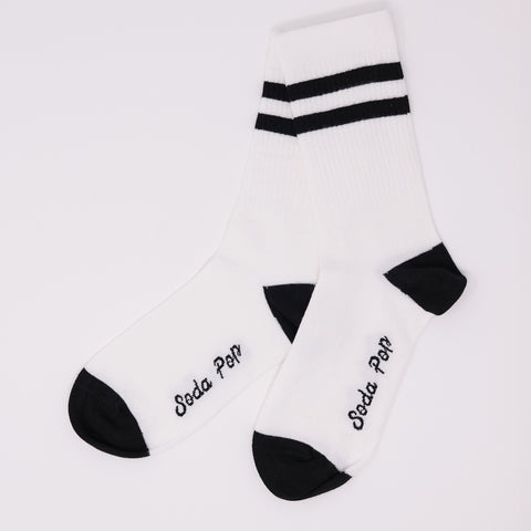 Adults Unisex Vintage Sporty Socks - White