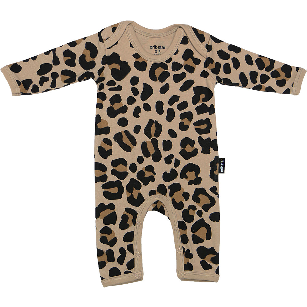 Beige Leopard Baby Romper