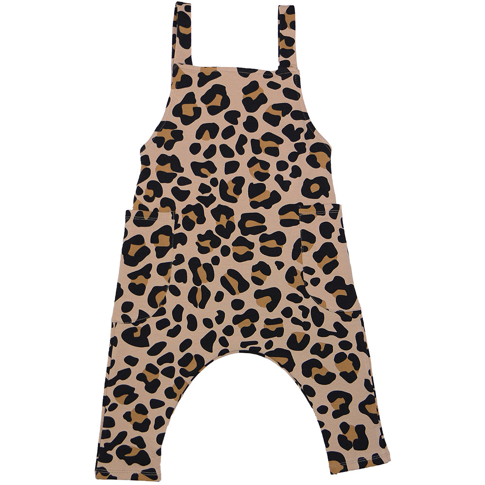 Beige Leopard Dungarees