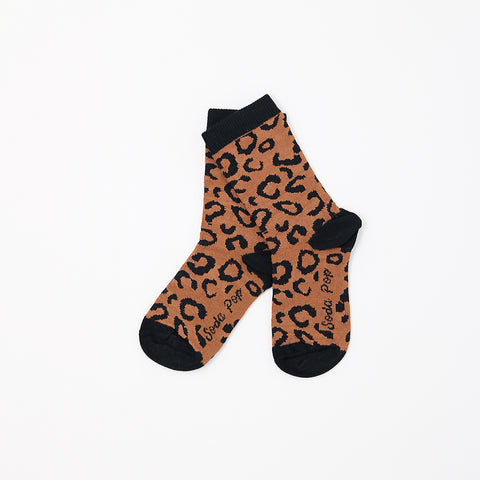 Brown Leopard Kids Socks