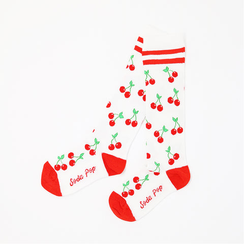 Cherry Sporty Kids Knee High Socks