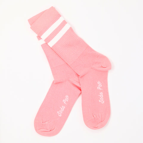 Adults Unisex Coral Pink Vintage Sporty Socks