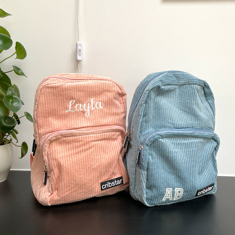 Corduroy Adults Changing Backpack - Peachy Pink