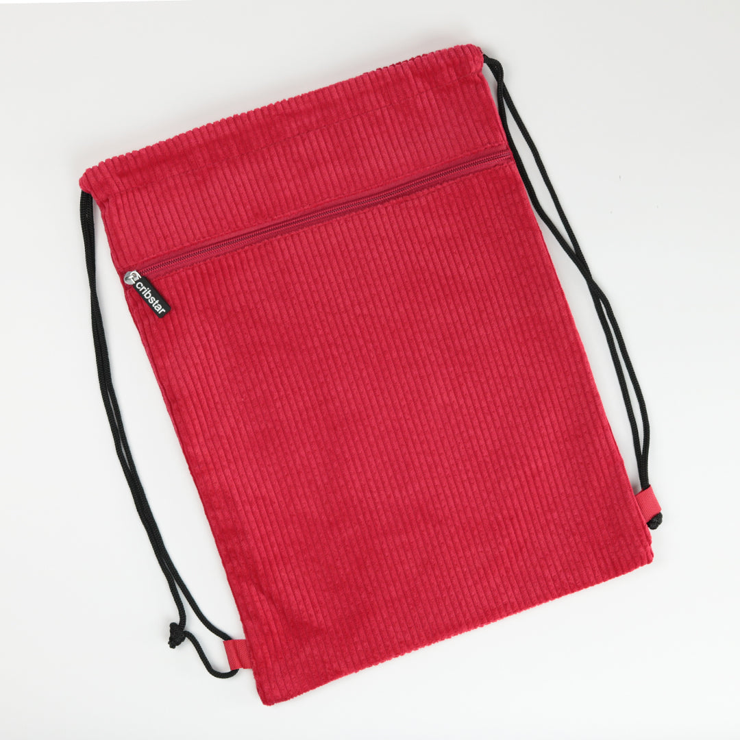 Drawstring Bag Corduroy Red – cribstar - Main Image