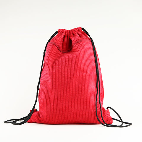Drawstring Bag - Corduroy - Red