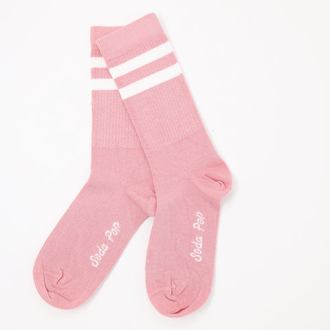 Adults Unisex Dusty Pink Vintage Sporty Socks