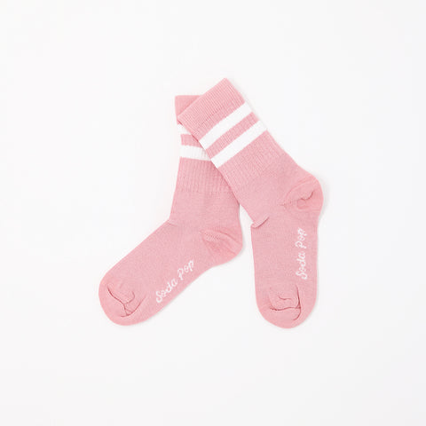 Dusty Pink Vintage Sporty Kids Socks