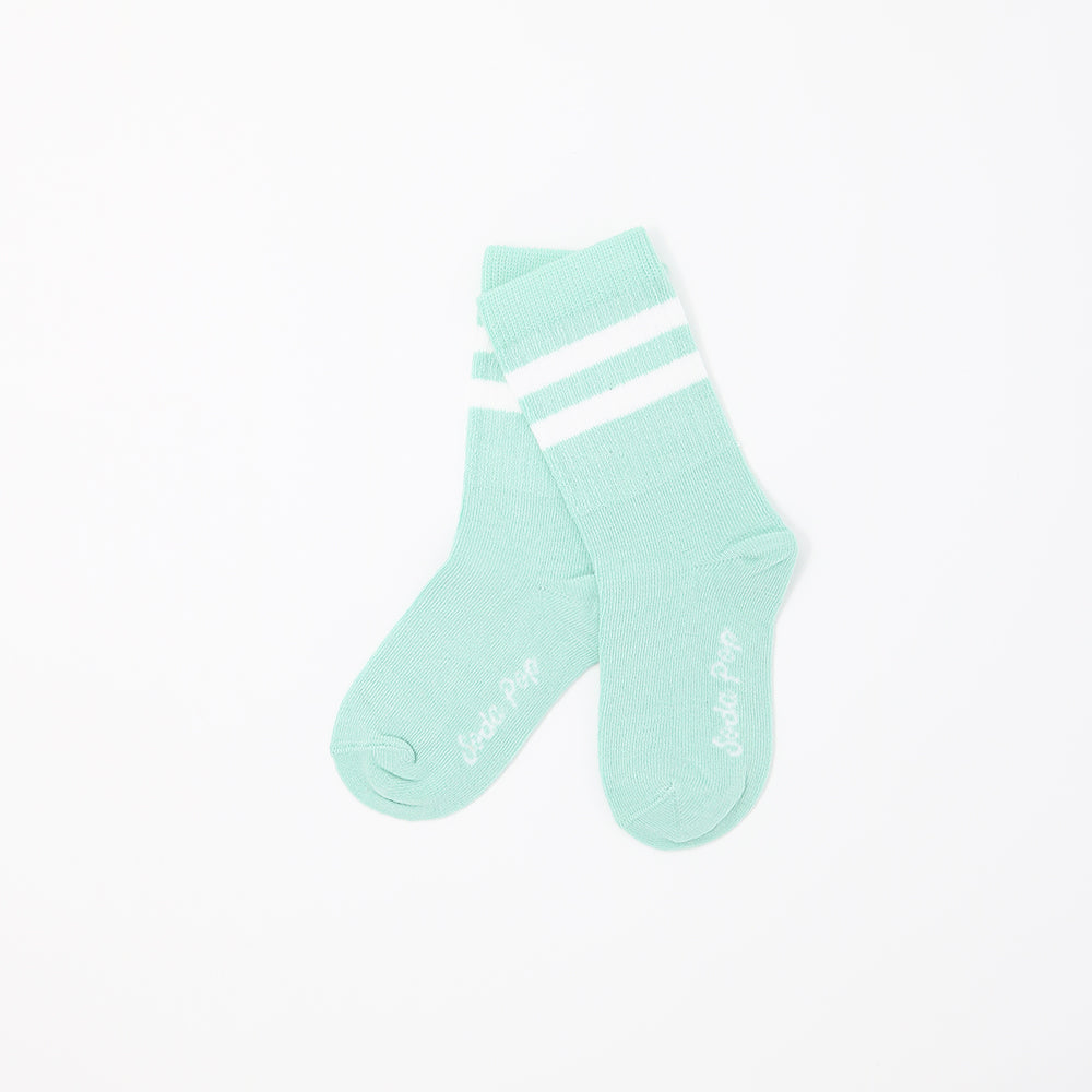 Green Vintage Sporty Kids Socks