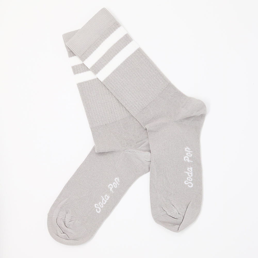 Adults Unisex Grey Vintage Sporty Socks