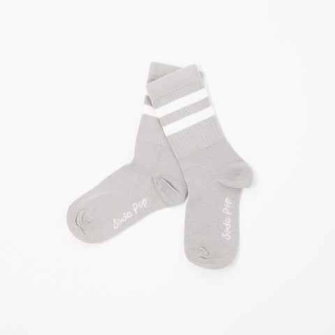 Grey Vintage Sporty Kids Socks