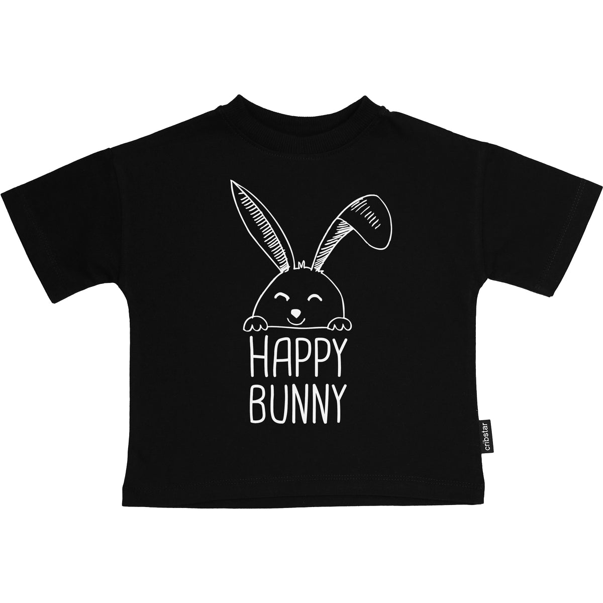 Happy Bunny Motif T-Shirt
