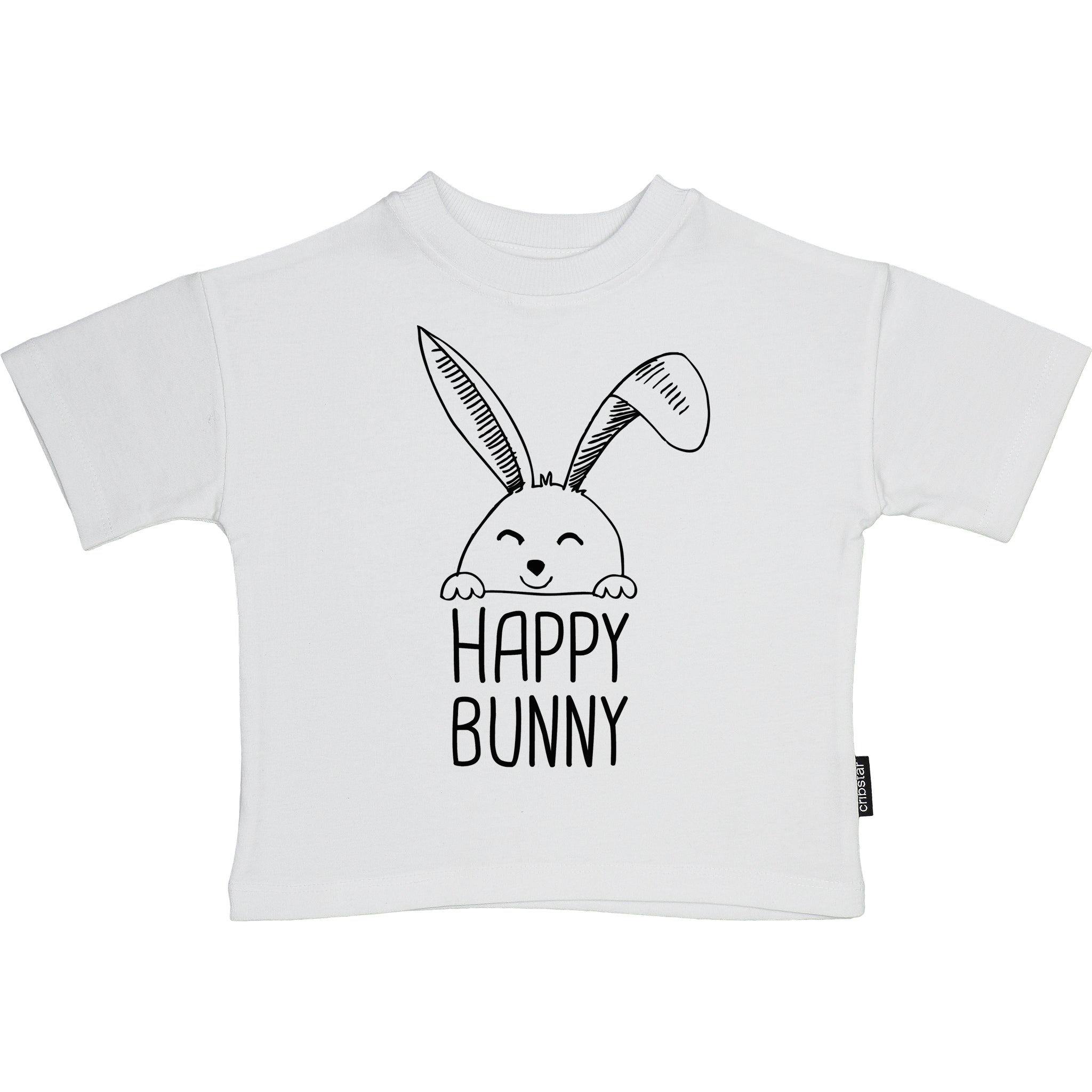 Happy Bunny Motif T-Shirt